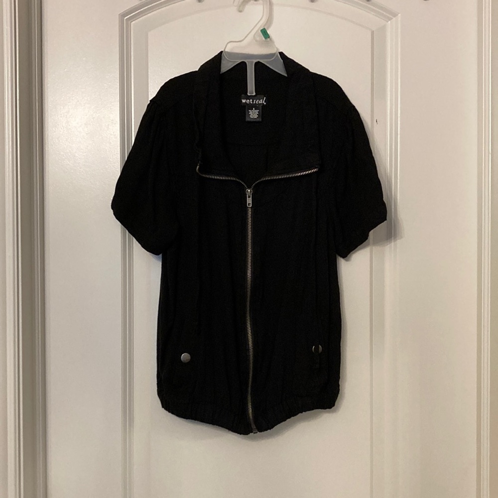 Wet Seal Black Zip Up Jacket